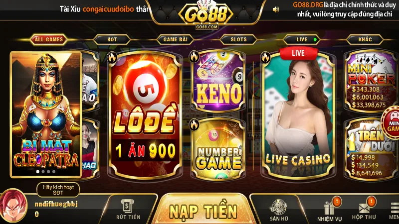 Khái quát về game keno tại link tải Go88